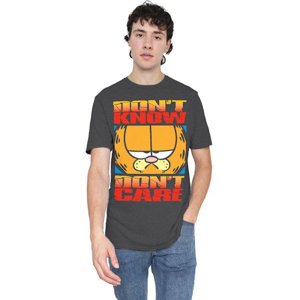 Garfield Unisex Aikuisten Don´t Know Don´t Care T-paita M Harmaa meleerattu Charcoal M
