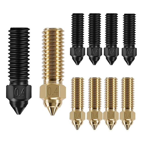 5pcs Hardened Nozzles And 5pcs Brass Nozzles High Temperature Pointed Wear Resistant Nozzle For K1/