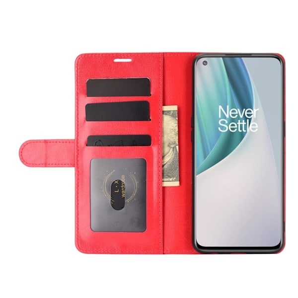 OnePlus Nord N10 5G - Crazy Horse Læder Etui - Rød Rød Rød