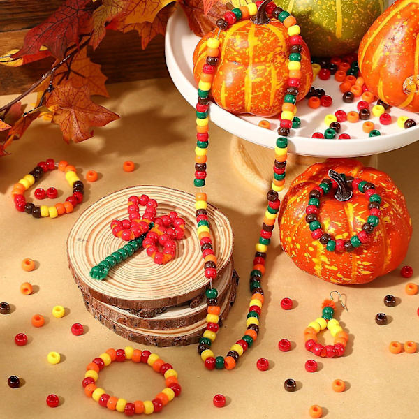 Efterårs Thanksgiving Pony Perler - 1200 stk. Til Diy Håndværk