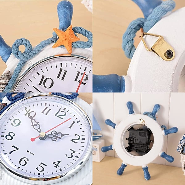 Mediterranean Style Clock with Nautical and Beach Themes
