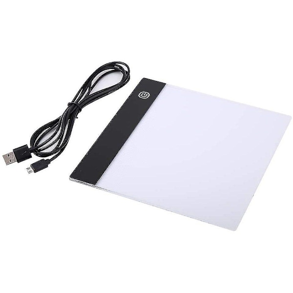 A5 LED-tegnebrett, LED-lysboks A5 LED-lys bord Ultra-tynne LED-lysbokser, A5 LED-kopibrett, fargeleggingsbrett, skisseblokk, med USB-kabel, for sjablong