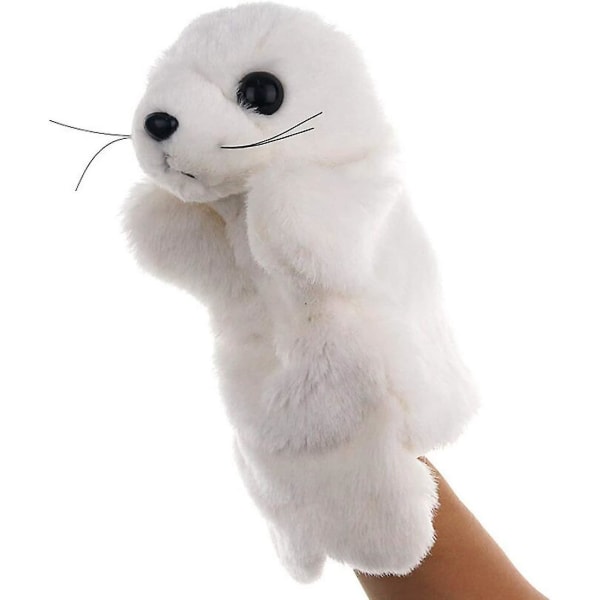 Plush Seal Puppets Stuffed Sea Animal Toys For Imaginative Dress Up Games Stockings Storytelling White TA