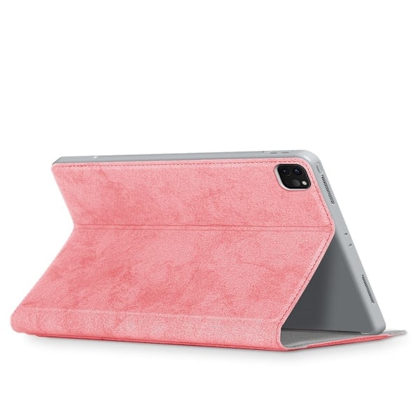 iPad Pro 12.9 (2018/2020/2021) - Fodral med frontficka och pennhållare - Rosa Rosa