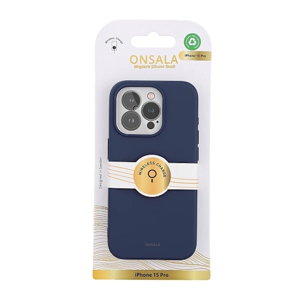 ONSALA iPhone 15 Pro MagSafe Deksel Med Silikonoverflate Blå