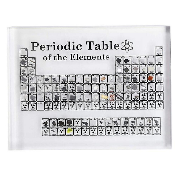 Akryl periodisk tabell med ekte bokstavdekorasjon Barn Undervisning Skole Display Kjemisk Hjemmedekor