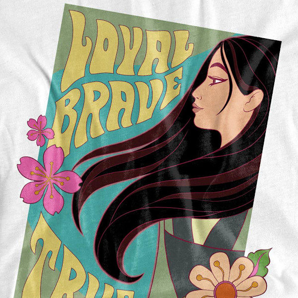 Mulan Unisex Vuxen Loyal Brave True T-Shirt XXL Vit White XXL