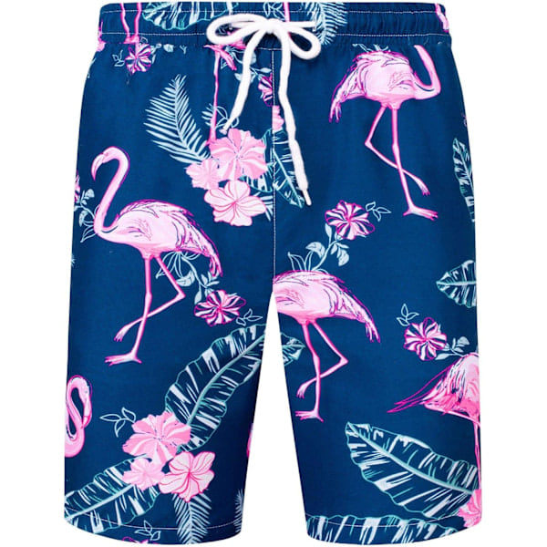 Havaijipaita ja shortsit miehille, normaali istuvuus, lyhythihainen, rento, funky ranta-flamingo-paitasetti L