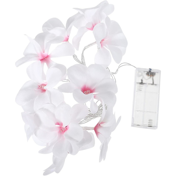 Frangipani ljusslinga konstgjord plumeria blomma fe ljusslingor batteridriven 10 lysdioder, 1. 65m