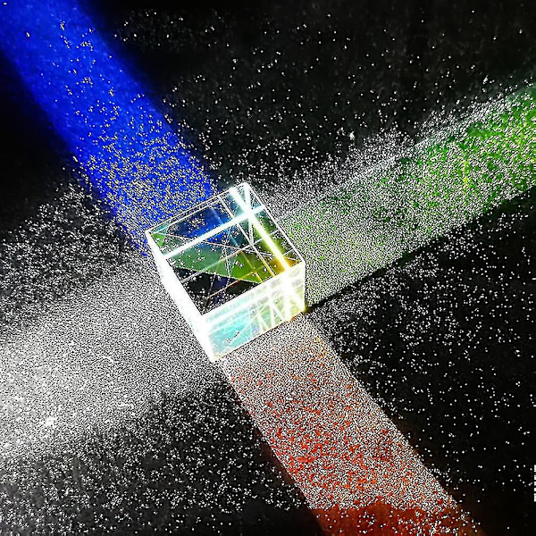 Sexkantig stark ljuskombination kub prisma färgat glas strålklyvare prisma optiskt experimentinstrument