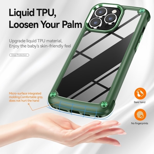 iPhone 15 Pro Max Kuori Armor Iskunkestävä Hybrid Vihreä