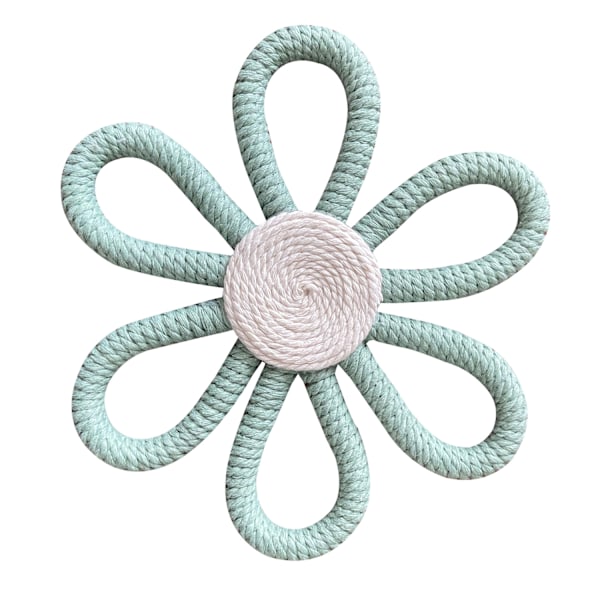Boho Decor Daisy Flower Woven Macrame Vägg Hängande Rep Handgjord Vävd Väggprydnad Flickrum Flow