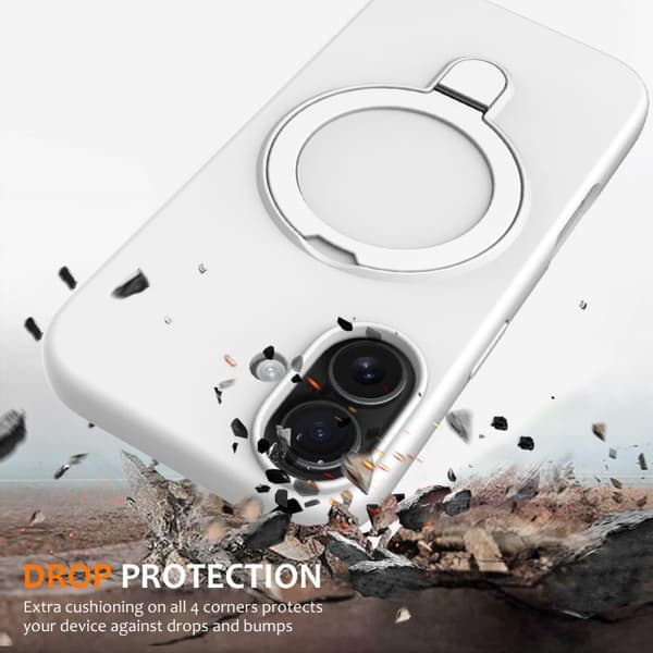 iPhone 17 Cover - Flydende Silikone med MagSafe Magnetisk Ringholder