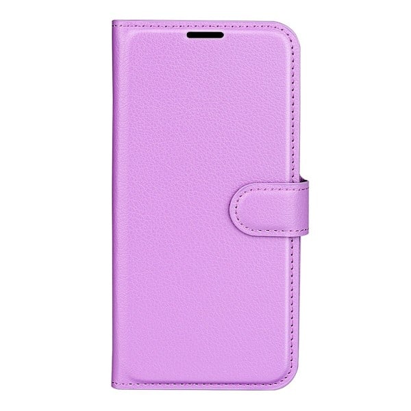Xiaomi Redmi Note 14 5G Kotelo Litsi Nahka Lila