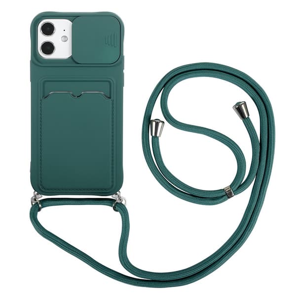 iPhone 12 - Stylish Practical Silicone Case with Card Slot Gul