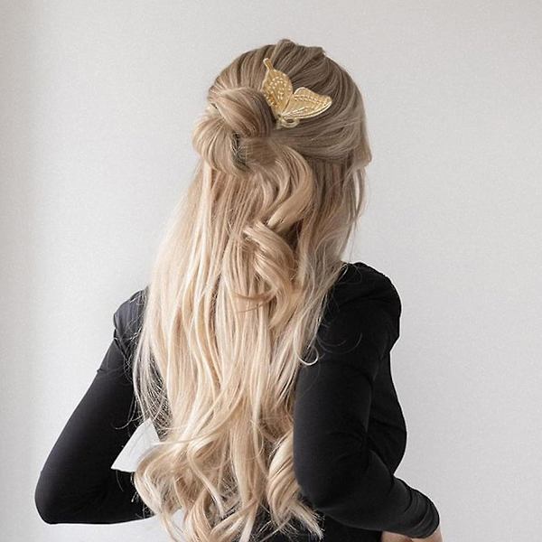 Hårkammar för kvinnor, accessoarer, fransk twist hårkam i metall, hårstylingtillbehör för tjockt långt hår (guld, 3-pack)