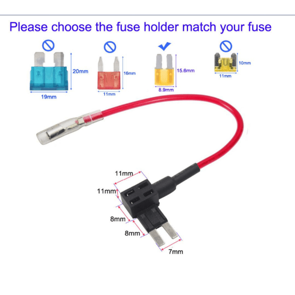 4st 12V 24V Micro 2 Säkringshållare, Bladsäkringshållare Adapter