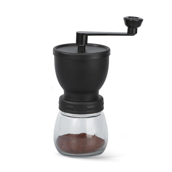 Manual Coffee Grinder with Ceramic Burr, Hand Crank Coffee Mill with Two Glass Jars, Brush and Measuring Spoon