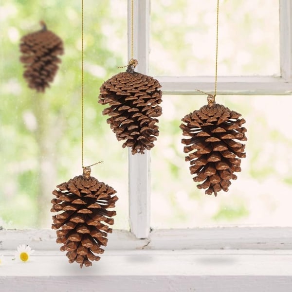 9-10 cm 6 stk. Naturlige Kogler, Store Kogler, Naturlige Kogleddekorationer Store Kogler til Efterårs- og Vinterdekoration
