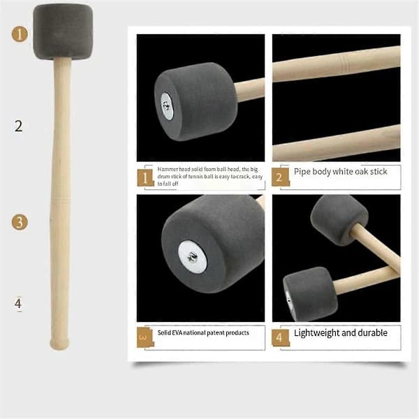 røde 32,5 cm skumtrommestikker, stortrommestikker, tilbehør[CO]