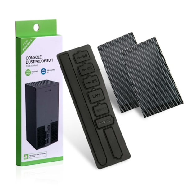 Dammskyddsset för Xbox Series X - Dammskydd, nätfilter, jackskydd