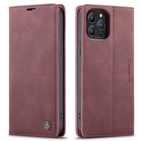 iPhone 13 Pro - CASEME Retro Læder Etui - Rød