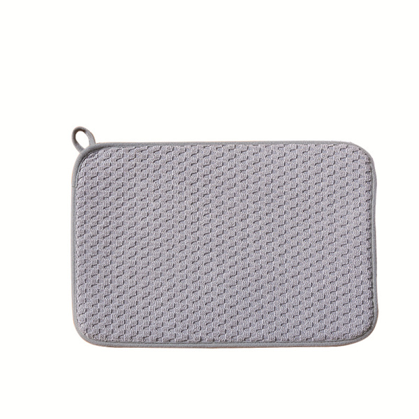 Køkkenbordsopvaskemåtte 2-pak, absorberende opvaskemåtte, vaskbar mikrofiber opvaskemåtte (grå)