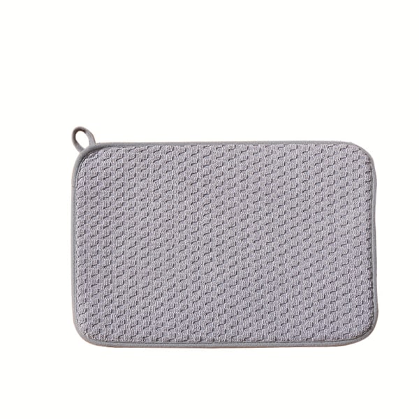 Opvaskemåtter til køkkenbord 2-pak, absorberende opvaskemåtter, vaskbare mikrofiber-opvaskeunderlag (grå)
