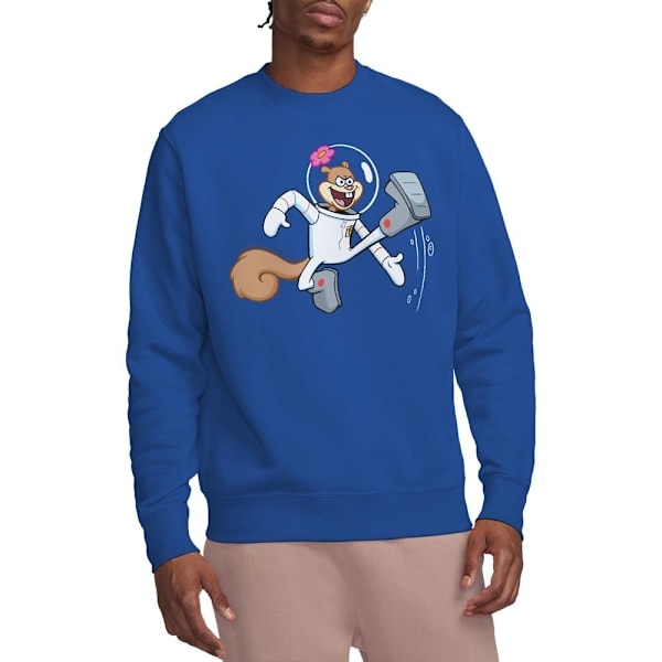 SvampeBob Firkant Unisex Voksen Karate Sandy Cheeks Sweatshirt Royal Blue XL
