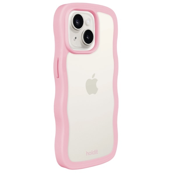 holdit iPhone 15 Plus / 14 Plus Kuori Wavy Pink Transparent