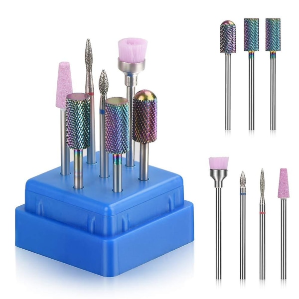 7pcs Nail Drill Set Nail Surface Polishing Exfoliation Tools