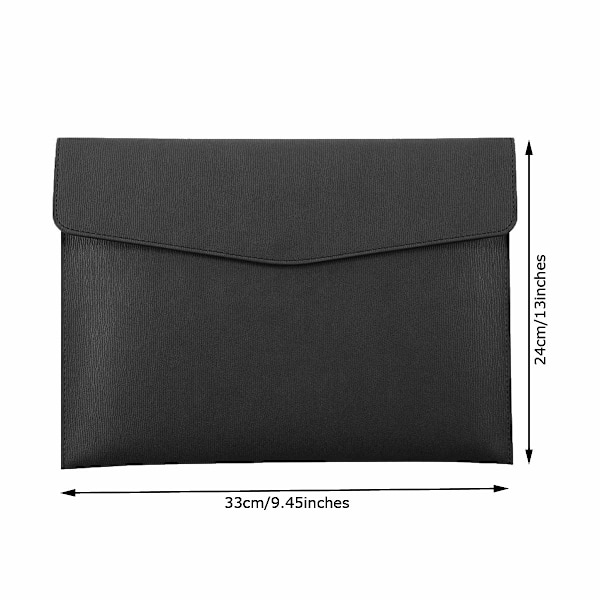 (Sort) A4 Portfolio Mappe Mekanisme - Kunstlæder Business Padfolio - Sort Konferencearrangør
