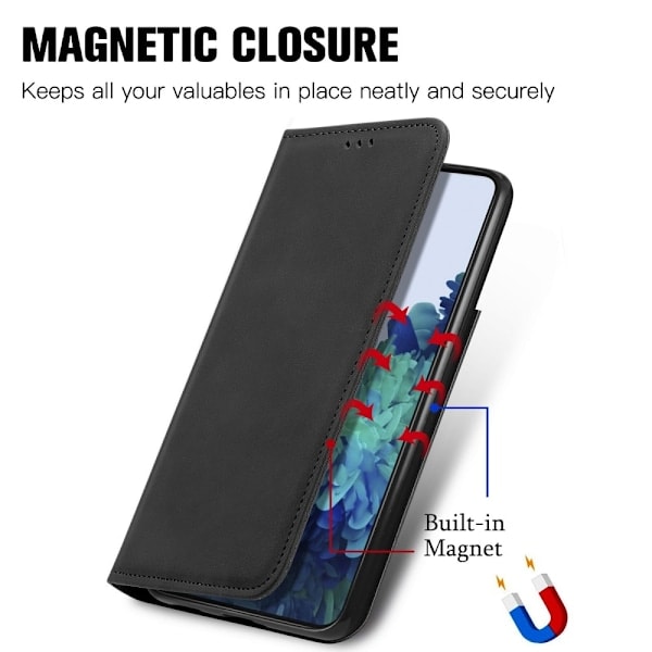 Samsung Galaxy S22 Plus Kotelo Flip Retro Nahka Musta