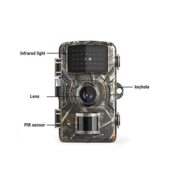 Trail Camera - 12MP 1080p Viltkamera Rörelseaktiverad Säkerhetskamera IP66 Vattentät Utomhus Infraröd
