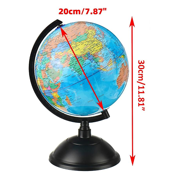 Rotating World Globe LED Lamp Illuminated Globe with USB Studies Play Learning (FMY)