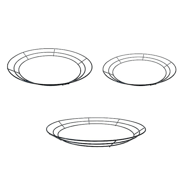 3x Metallblomsterkransramar Grön kransram/ För julfest
