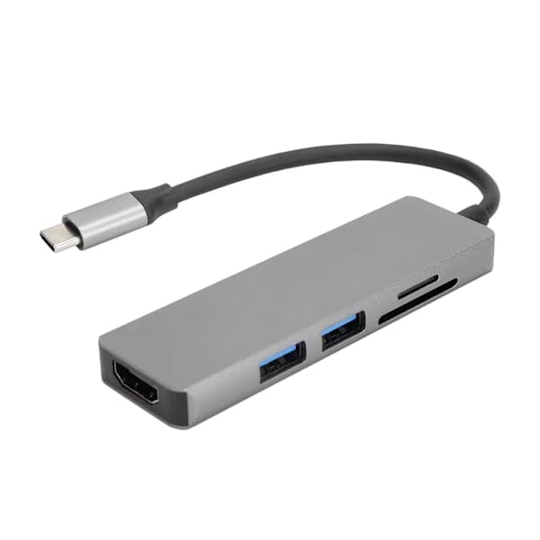 5-i-1 Typ C till HDMI-adapter 4K-skärm Bärbar Multifunktionell Hub[co]