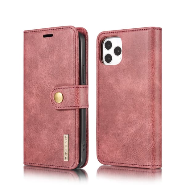 DG.MING 2-in-1 magneettilompakko iPhone 12/12 Pro punainen