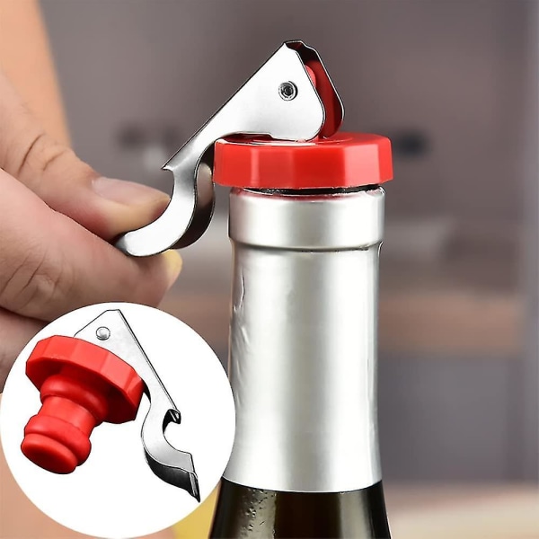 Återanvändbara vinstoppare vakuum expanderande dryckesflaska stoppare flaska lock flaska förseglare läckagesäker champagne stoppare(10st, flerfärgad)