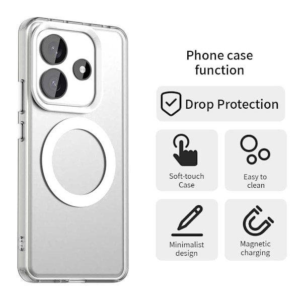 Xiaomi Redmi Note 14 5G Skal MagSafe Matt Hybrid Vit