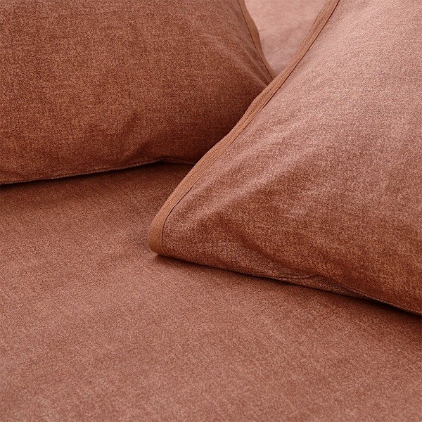 The Linen Yard Claybourne Dynetrekksett Enkeltseng Pecan Pecan Enkel