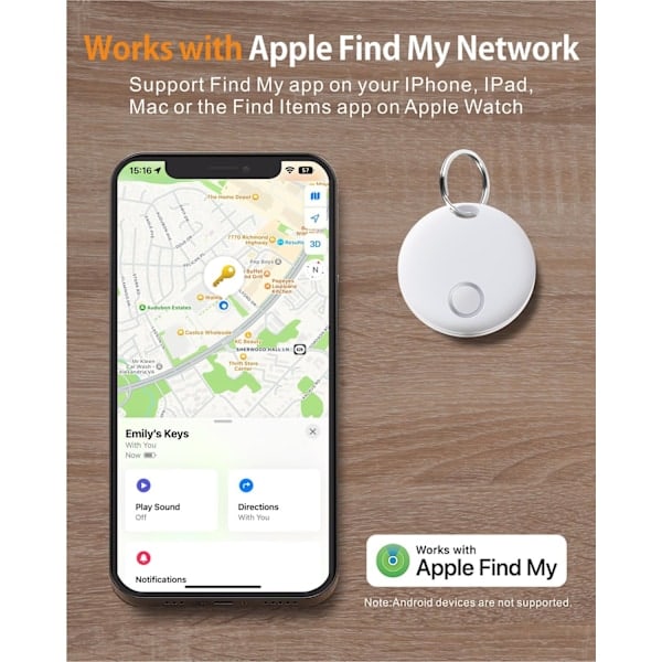 Matkatavaroiden paikannin, yhteensopiva Apple Find My:n kanssa (vain iOS), avainten, matkatavaroiden, matkalaukkujen, lompakon etsijä, IP67 vedenpitävä, 2 kpl