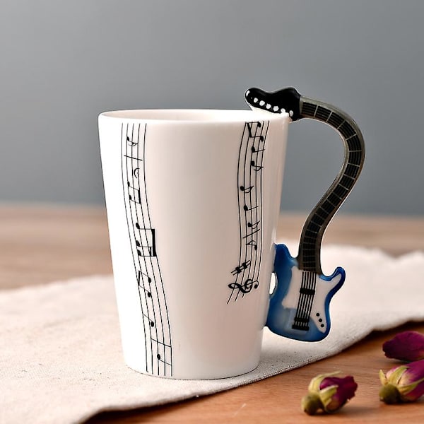 Musiker kaffemugg - kreativa mönster gitarr mugg elgitarr hjärtslag