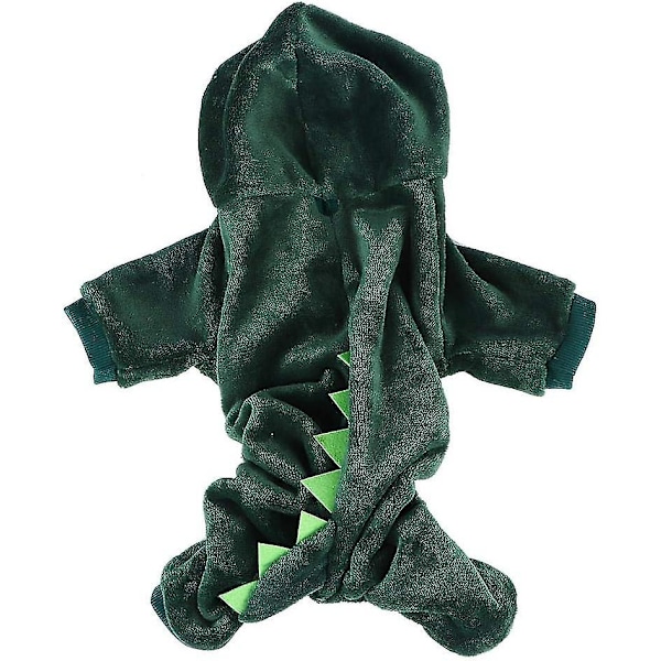 Valpkläder, vinterkläder för hund, varma korallfleecekläder för hund, fleece, vinter, söt, dinosaurie, hund, valphoodie, jacka (xs)