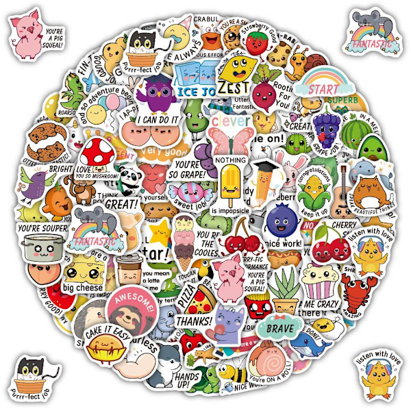 100 PCS Teacher Stickers for Students,Funny Teacher Reward Stickers for Kids Classroom Supplies Motivational Potty Training