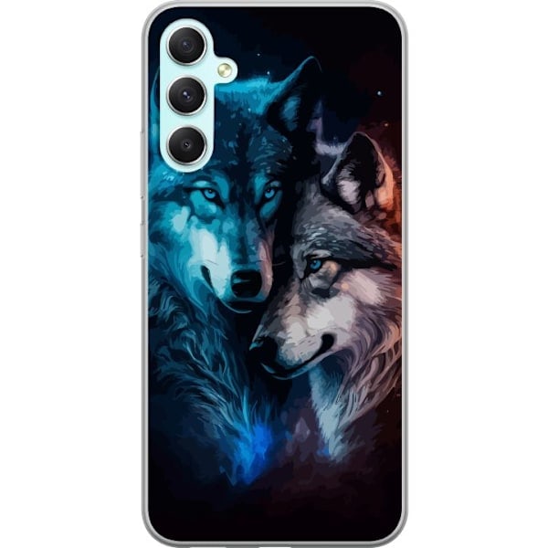 Samsung Galaxy A34 Läpinäkyvä Kuori Sudet yössä