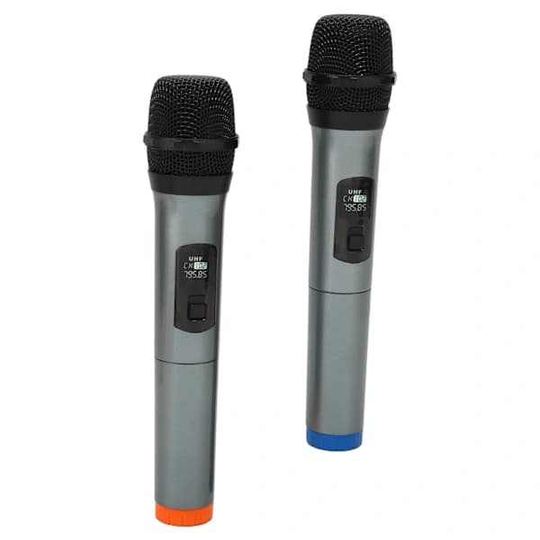 Profesjonelt UHF Trådløst Mikrofonsystem Dobbelt Karaokesystem for Utendørsforestillinger Hjem KTV[co]