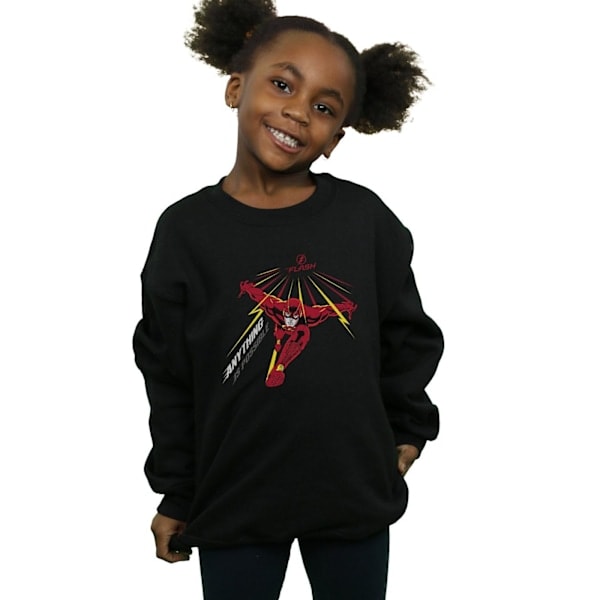 DC Comics Piger The Flash Anything Is Possible Sweatshirt 5-6 år Sort 5-6 år