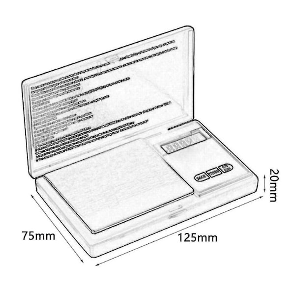 Bärbar digital fickvåg med bakgrundsbelyst LCD-display 1000X0,01 gram