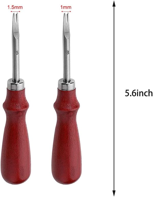 2 Pieces Leather Edge Beveler Craft Sharp Edge Cutting Tool 3#+5# 3#+5#
